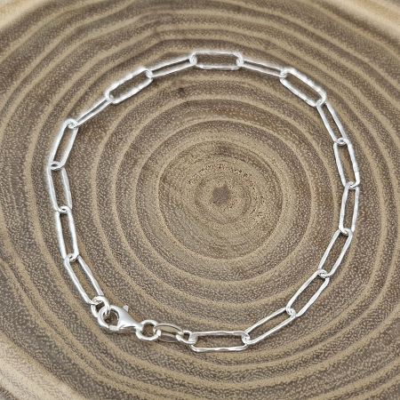 BRANSOLETKA SREBRNA SPINACZ ŁAŃCUCH SREBRO 925